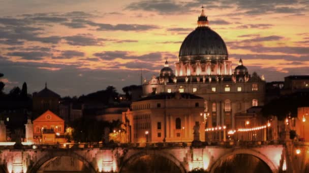Ciudad del Vaticano y Río Tevere . — Vídeo de stock