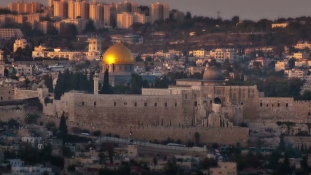 俯瞰耶路撒冷旧城 — 图库视频影像