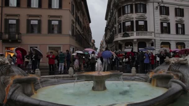 Fontana della Barcaccia en Roma — Vídeos de Stock