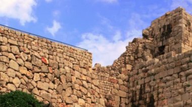 İsrail'de telif ücretsiz stok Video görüntüleri panorama Nimrod kale duvarlarının vurdu
