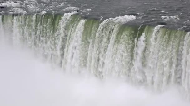 Niagara Falls op een winterse bewolkte dag — Stockvideo