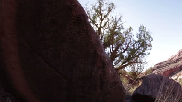 Red rock slope in Moab — Stock Video