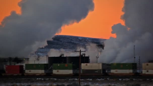 Pilas de humo en Wyoming — Vídeos de Stock