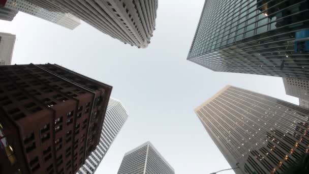 Intersection à cinq voies entre les gratte-ciel en verre — Video