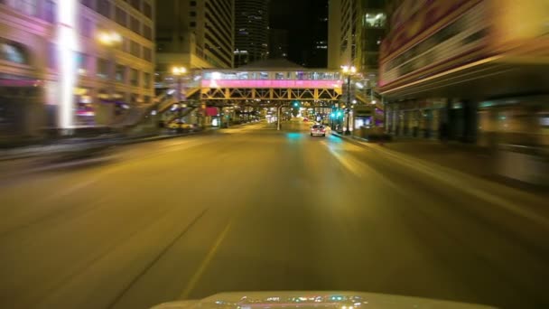 在芝加哥市中心的十字路口 — 图库视频影像
