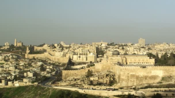 Panorama van het oude Jeruzalem in Israël — Stockvideo