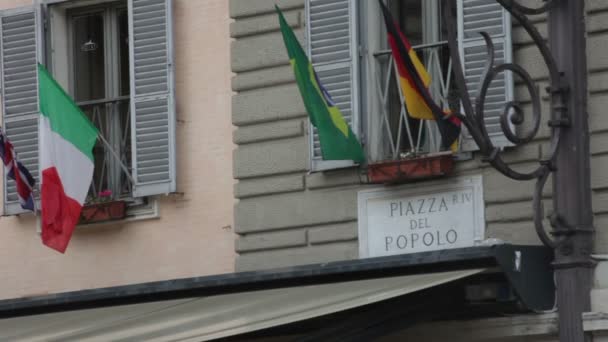 Знак под названием Piazza Del Popolo — стоковое видео