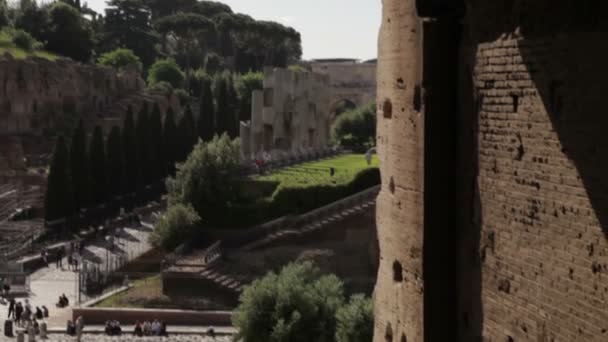 Santa Francesca Romana ve turist — Stok video