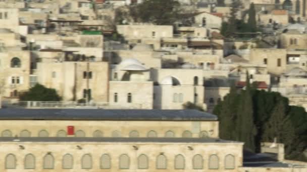 Panorama van de Tempelberg moskeeën in Israël — Stockvideo