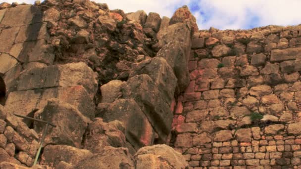 Fachada de la fortaleza de Nimrod — Vídeo de stock