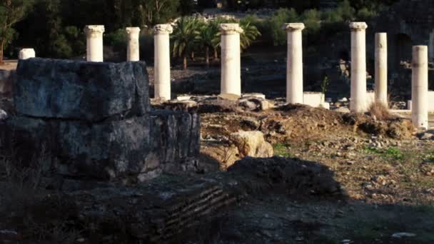 Realeza Stock de Video Gratis Filmación de la antigua ciudad Beit She 'an rodada en Israel — Vídeo de stock