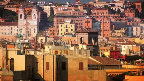 Roofs and buildings located in Rome — Stock Video