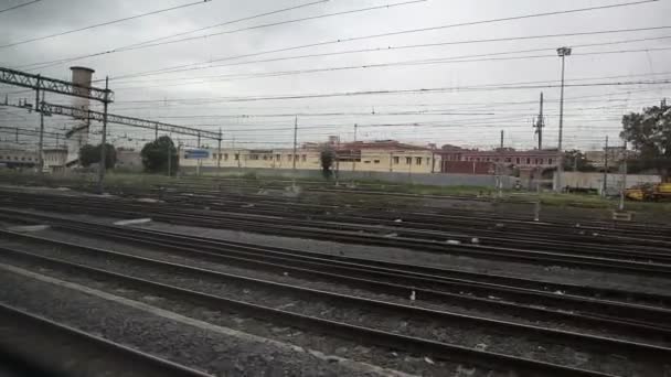 Demiryolu raylarının görüntüsü — Stok video