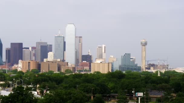 Panoramę Dallas na mgny dzień — Wideo stockowe