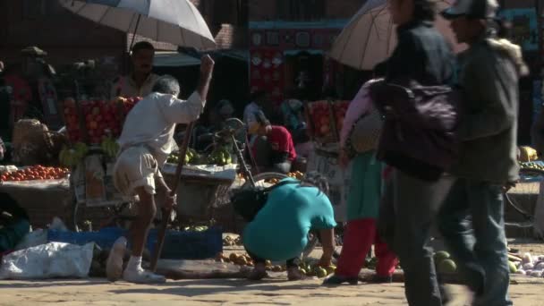 Nepal köy pazarında — Stok video
