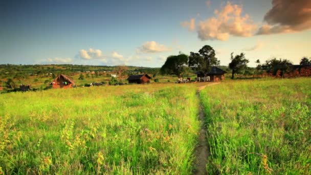 Кенийское село к северу от Момбасы . — стоковое видео