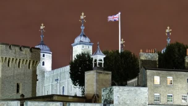 Avond van de Tower of London — Stockvideo