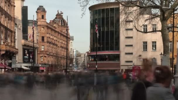 Time-Lapse z Leicester Square. Przycięte. — Wideo stockowe