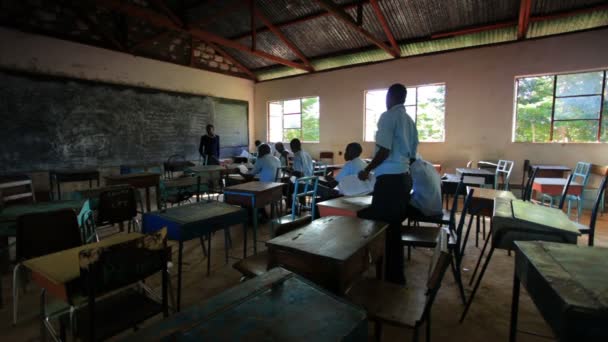 Estudiantes africanos haciendo una prueba — Vídeo de stock
