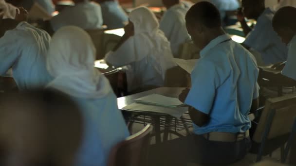 Afrikaanse studenten die een test — Stockvideo