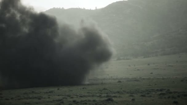 C4 explosão na área de jateamento . — Vídeo de Stock