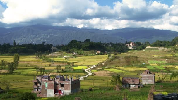 Granjas y hogares en Nepal — Vídeo de stock