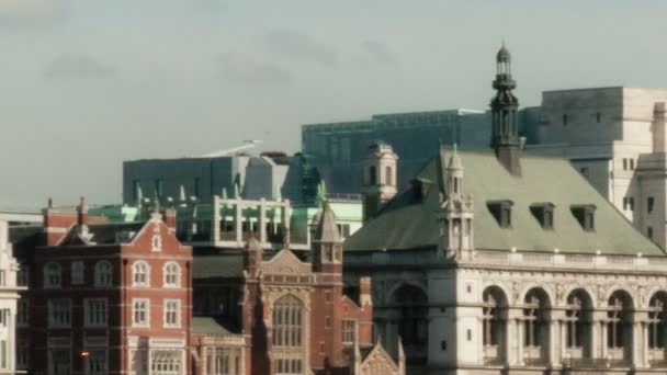 Набережная Виктории и собор Святого Павла в Лондоне — стоковое видео