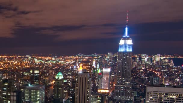 Paesaggio urbano di New York time-lapse dall'edificio Rockefeller — Video Stock