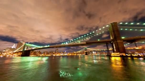 Brooklyn-híd és a skyline — Stock videók