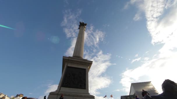 Lord Nelson pomnik na Trafalgar Square — Wideo stockowe