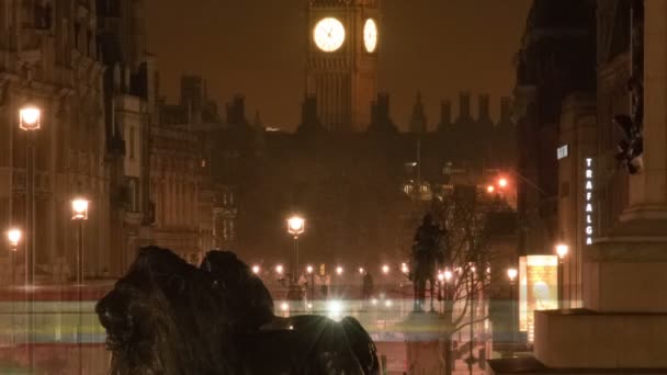 Strzał na Trafalgar Square. — Wideo stockowe