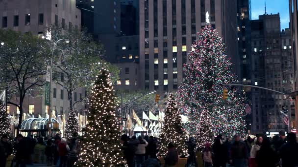 Christmas inredda Center street — Stockvideo