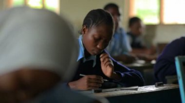  Students on the lesson studying in classroom in Kenya, Africa.