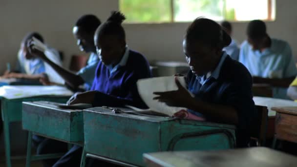Estudantes africanos fazendo um teste — Vídeo de Stock