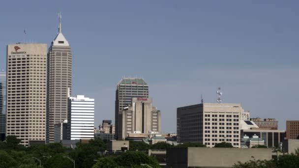 Panorama einer indianapolis, indiana Stadtlandschaft. — Stockvideo