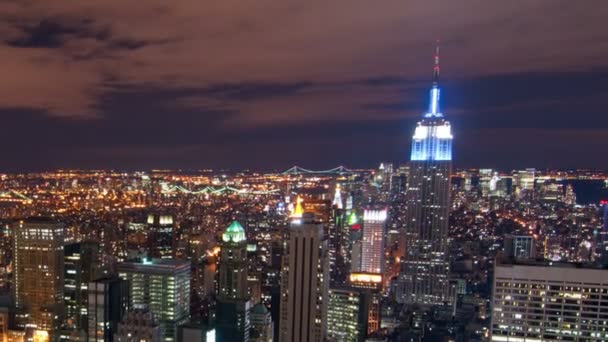纽约城市景观延时从洛克菲勒大厦. — 图库视频影像