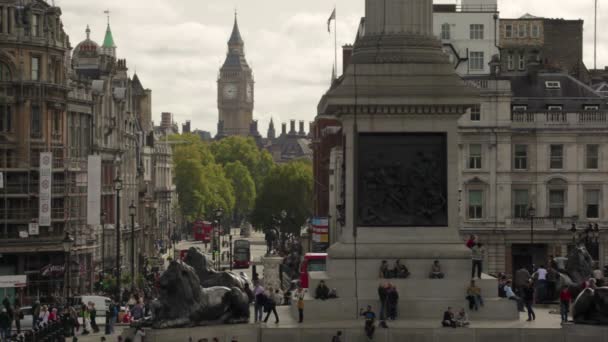 White Hall shot at Trafalgar Square in London — Stock Video