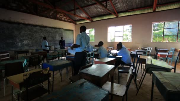 Estudiantes africanos haciendo una prueba — Vídeos de Stock