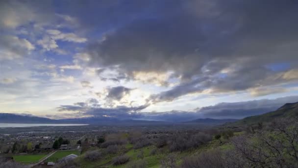 Utah Valley vid solnedgången — Stockvideo