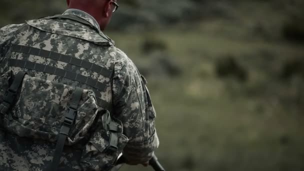 Soldier shooting an MP40 — Stock Video