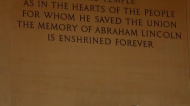 Lincoln Memorial duvar ve Abraham Lincoln heykel Washington DC ithaf