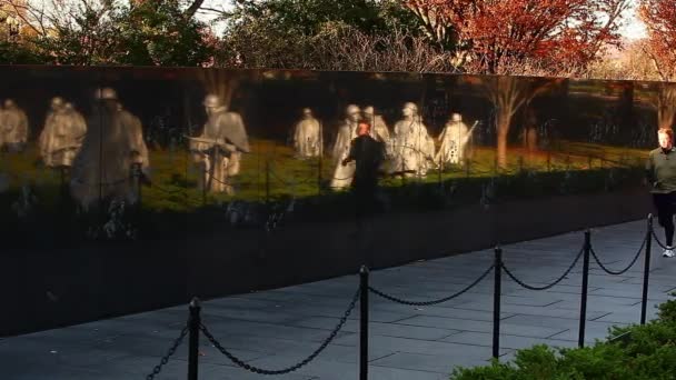 Ściana pamięci weteranów wojny koreańskiej — Wideo stockowe