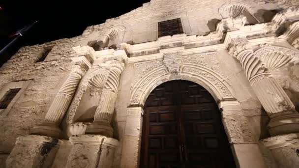 Vue panoramique de l'Alamo la nuit . — Video