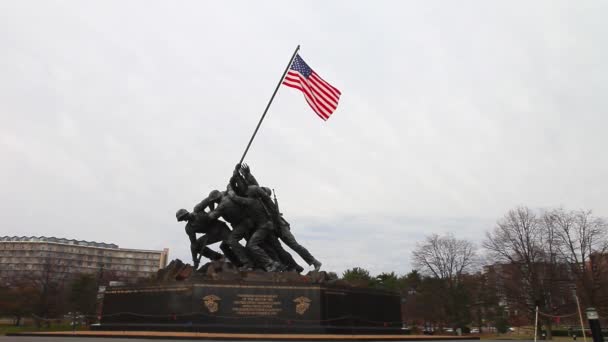 Военный мемориал корпуса морской пехоты . — стоковое видео