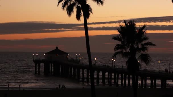 La gente camina por el muelle — Vídeos de Stock