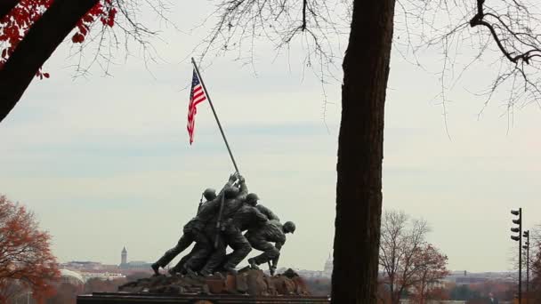 Memoriale di guerra del corpo dei marine. — Video Stock