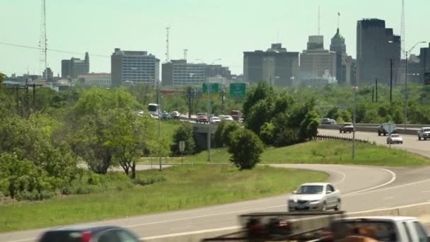 Posouvání zobrazení provozu na I-37. — Stock video