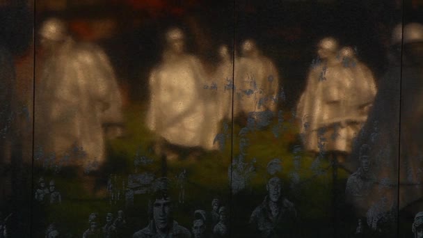 Ściana pamięci weteranów wojny koreańskiej — Wideo stockowe