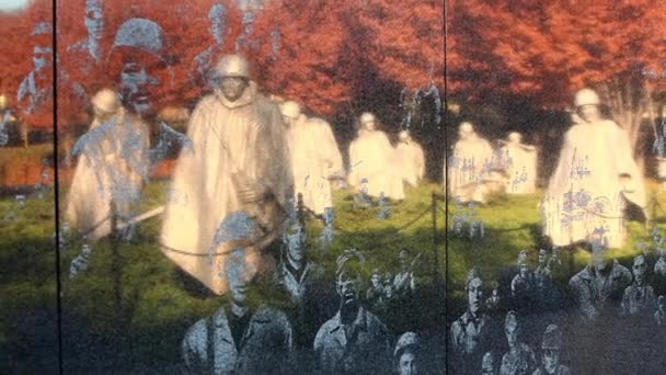 Памятник ветеранам войны в Корее — стоковое видео