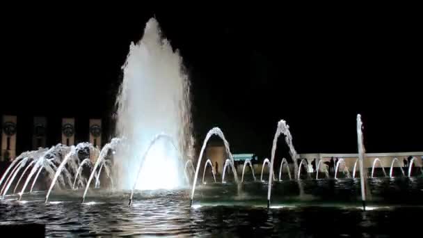 Fountain at the World War II Memorial in Wasington — Stock Video